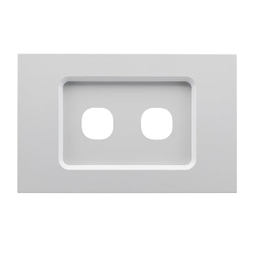 Saturn Zen Grid & Plate 2 Gang White