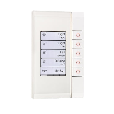 C-Bus Saturn DLT Wall Sw White Grid Glass Fascia&Buttons