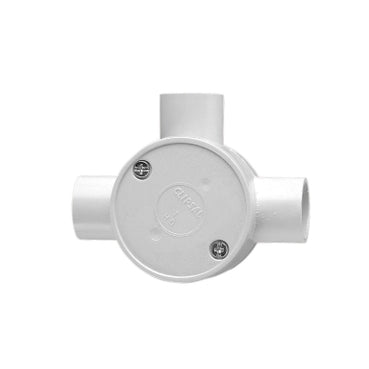 Conduit Box 25mm 3Way PVC Grey