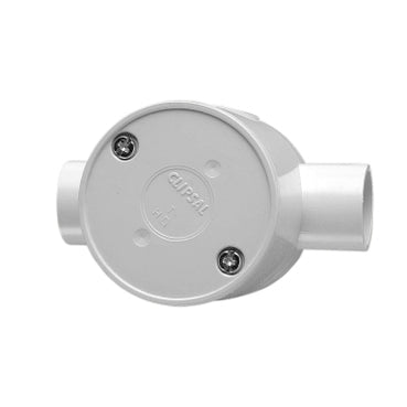 Conduit Box 25mm 2Way Deep PVC Grey