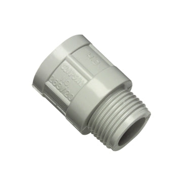 Conduit Plain Screw Adaptor 40mm PVC Grey
