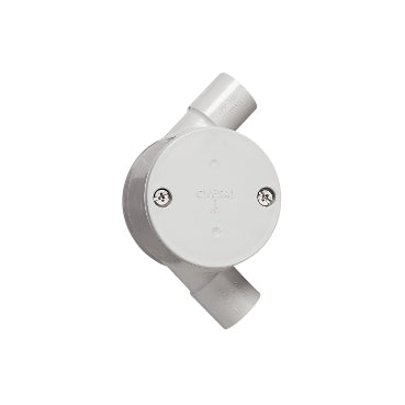 Conduit Box 25mm 2Way Angle PVC Grey