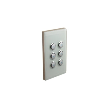 C-Bus Saturn Key Input 6Button Glass Facia White