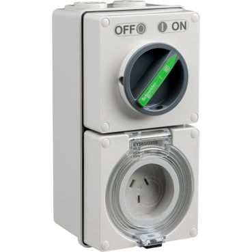 Sw Socket 10A 3P 250V IP66 Grey
