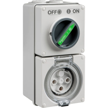 Sw Socket 32A 3P 250V IP66 Grey