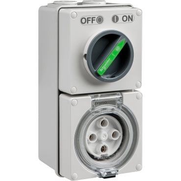 Sw Socket 32A 4P 500V IP66 Grey