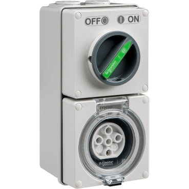 Sw Socket 20A 5P 500V IP66 Grey
