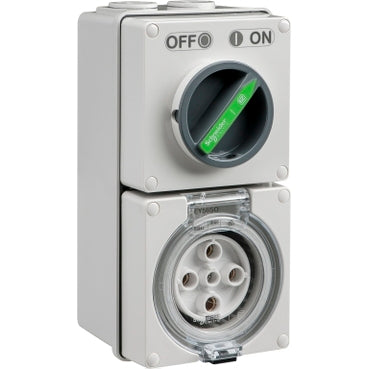 Sw Socket 32A 5P 500V IP66 Grey