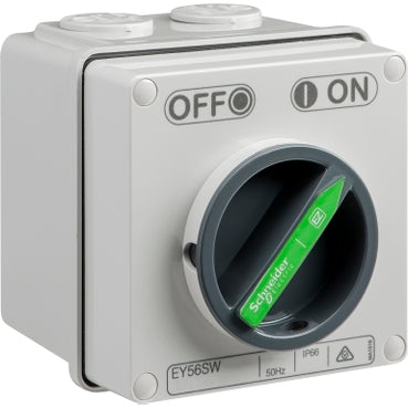 Switch 10A 1P 250V IP66 Grey with Base
