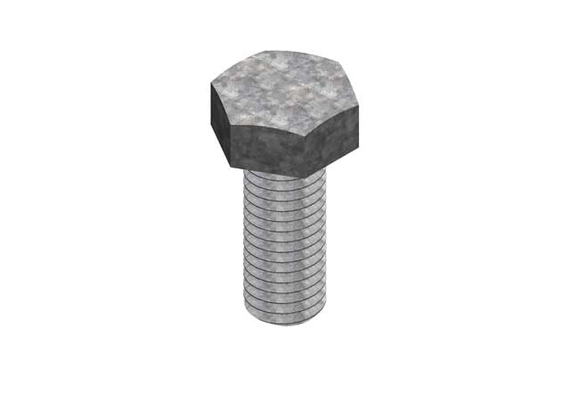Hex Head Screw 8 x 30mm Zinc Plated
