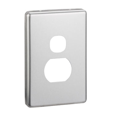 Cover Plate Sw Socket Sgl Brushed Aluminium