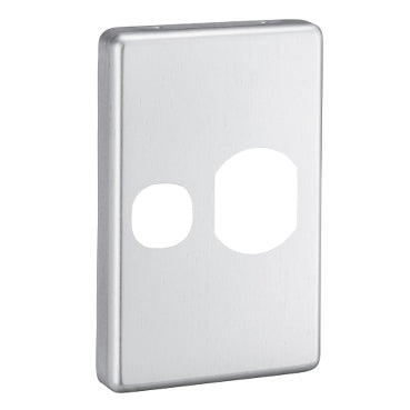Cover Plate New Sw Socket Vert Brushed Aluminium