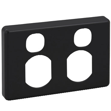 Cover Plate Switched Socket Dbl Black