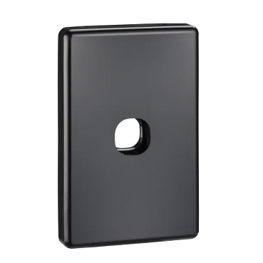 Grid & Cover Plate 1Gang Black