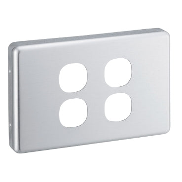 Switch Cover Plate 4Gang Brushed Aluminium