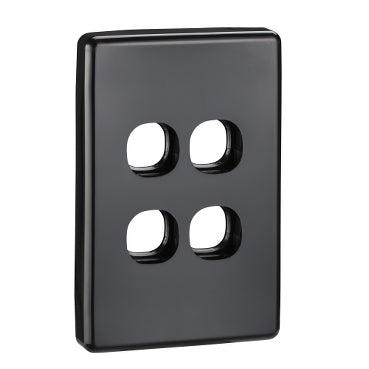 Grid & Cover Plate 4Gang Black