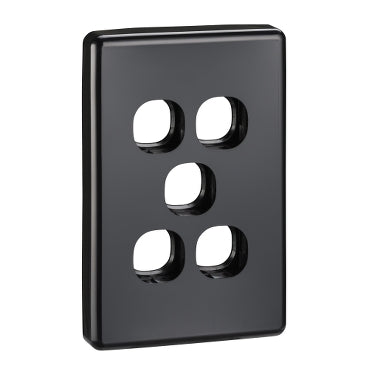 Grid & Cover Plate 5Gang Black