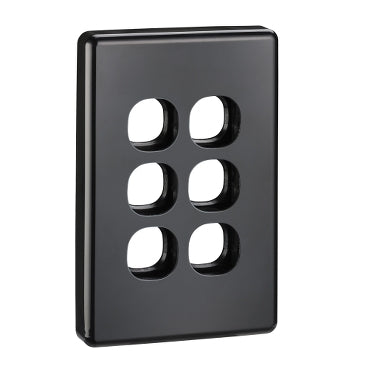 Grid & Cover Plate 6Gang Black
