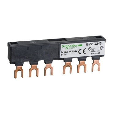 GV2 Busbar 3P 63A 2 Tap-Off 45mm Pitch