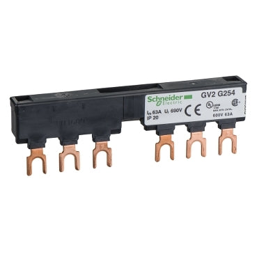 GV2 Busbar 3P 63A 2 Tap-Off 55mm Pitch