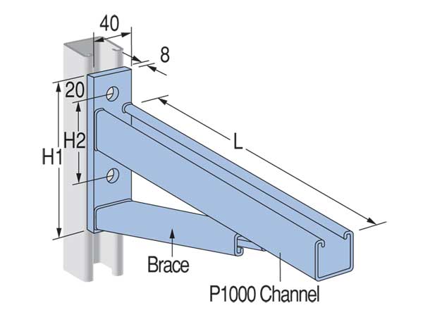 Cantilever Bracket Heavy Duty PCL600H HDG