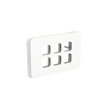 Iconic Grid & Cover Plate Skin Only 6Gang White