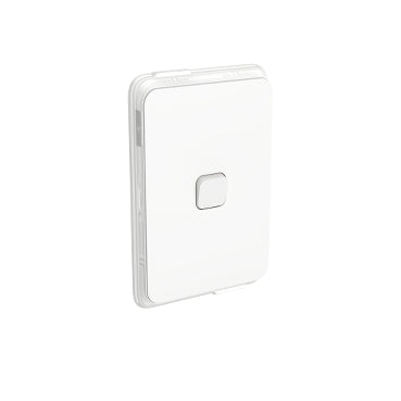 Iconic Switch Single 20A Waterproof Vert White IP44