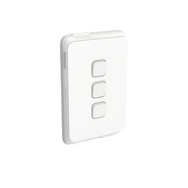 Iconic Switch Triple 20A Waterproof Vert White IP44