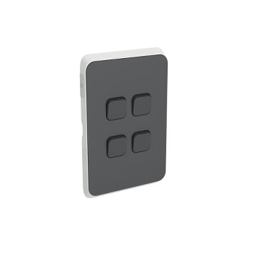 Iconic Cover Plate Skin 4Gang V/H Anthracite
