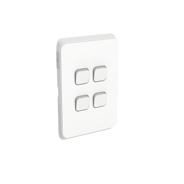 Iconic Cover Plate Skin 4Gang V/H White