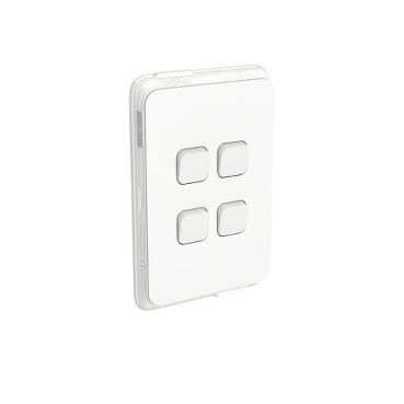 Iconic Switch 4Way 20A Waterproof Vert White IP44