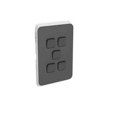 Iconic Cover Plate Skin 5Gang V/H Anthracite
