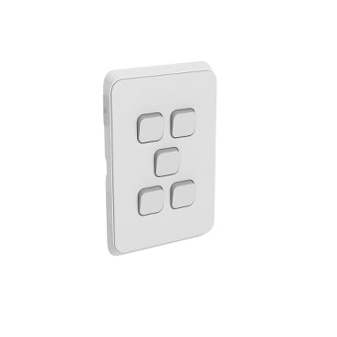 Iconic Cover Plate Skin 5Gang V/H Cool Grey