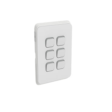Iconic Cover Plate Skin 6Gang V/H Cool Grey