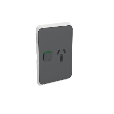 Iconic Cover Plate Skin Sw Socket 10A Sgl Vert Anthracite