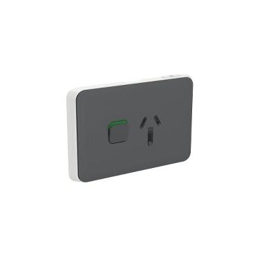 Iconic Cover Plate Skin Sw Socket 10A Sgl Horiz Anthracite