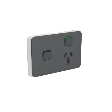 Iconic Sw Socket 10A Single Horz Extra Switch Anthracite