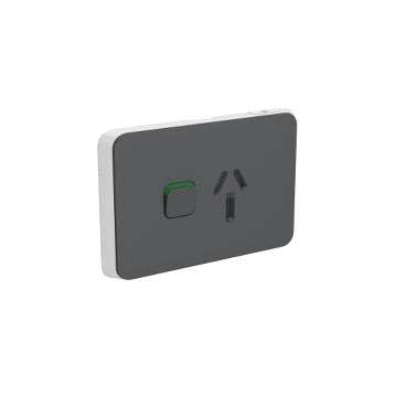 Iconic Cover Plate Skin Sw Socket 20A Sgl Horiz Anthracite