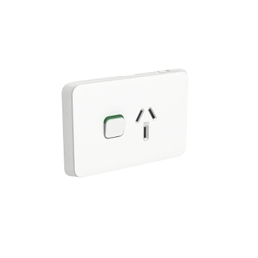 Iconic Sw Socket Cover Plate 20A Horiz Vivid White