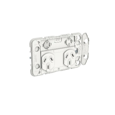 Iconic Sw Socket 10A Grid Only Double Horiz