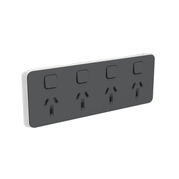 Iconic Cover Plate Skin Horiz 4Way Anthracite
