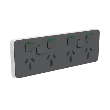 Iconic Cover Plate Skin Horiz 4Way 2x Sw Anthracite