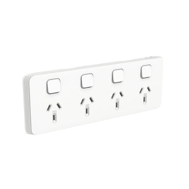 Iconic Sw Socket 10A 4Way Horiz White