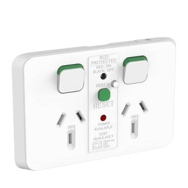Iconic Cover Plate Skin Sw Socket RCD Horiz White