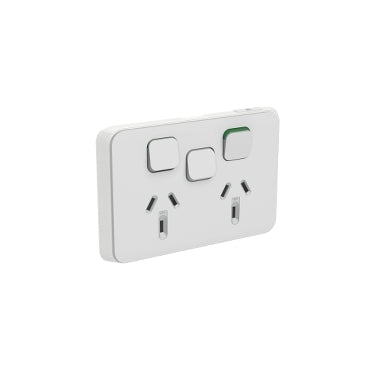Iconic Cover Plate Skin Sw Socket Dbl Horiz Ext Sw Cool Grey
