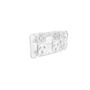 Iconic Sw Socket 10A Dbl Horiz Extra Blank UA