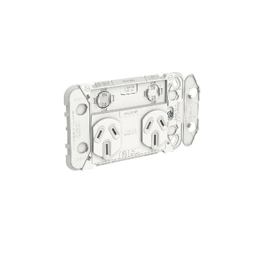 Iconic Sw Socket 15A Grid Only Double Horiz