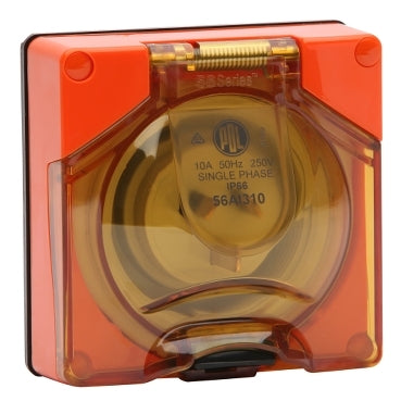 Appliance Inlet 3Pin 10A 250V 1Ph IP66 Orange