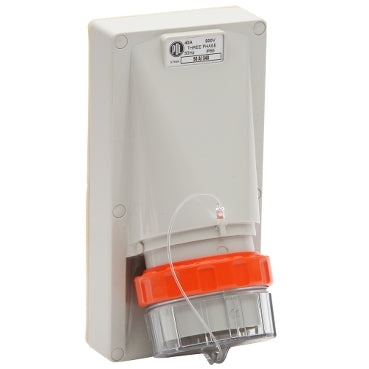 Appliance Inlet 5Pin 40A 500V 3Ph IP66 Grey