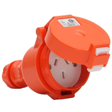 Valox Cord Connector 3Pin 10A 250V 1Ph IP66 Orange